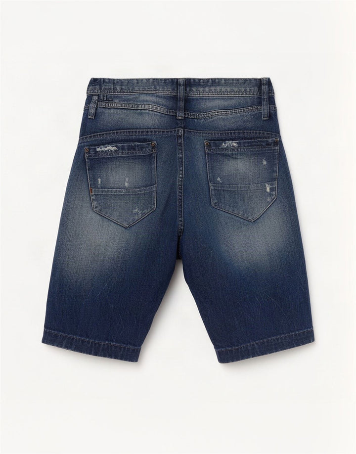 Jack & Jones Herren-Jeansshorts im Distressed-Look, Größe M, W32, Blau, Baumwolle