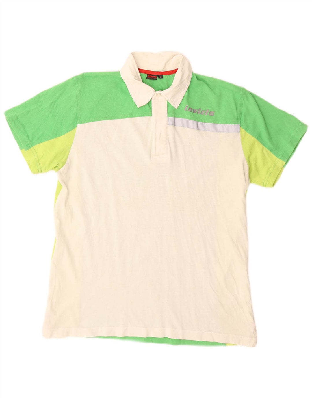 INVICTA Herren-Poloshirt aus mittelgrüner Colourblock-Baumwolle