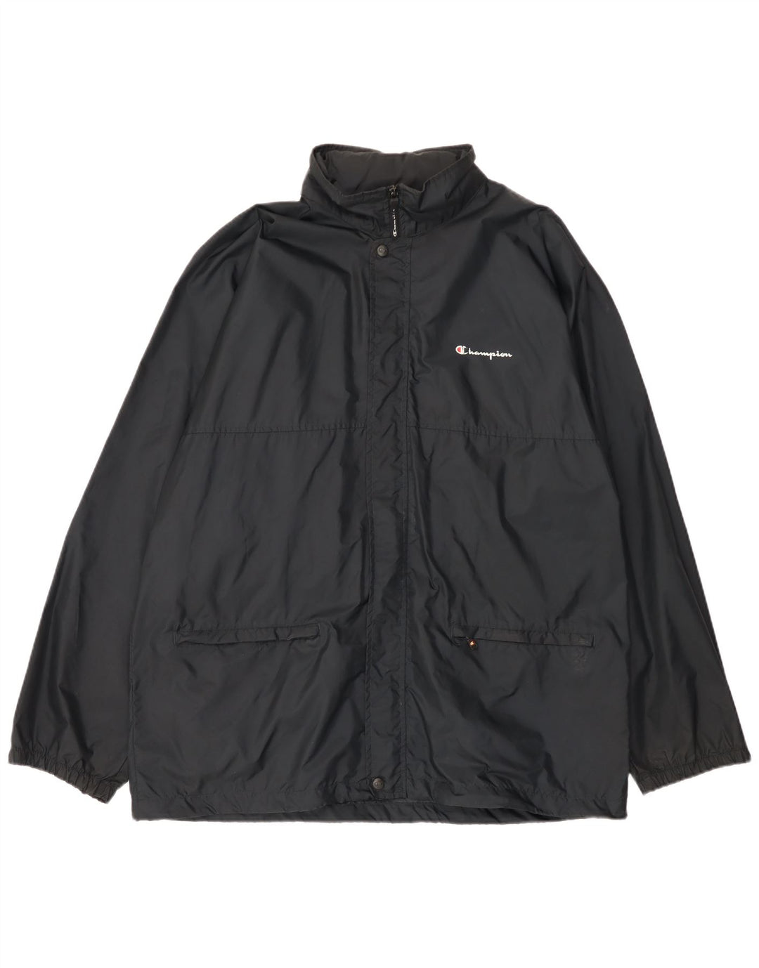 Champion Herren-Regenjacke mit Kapuze, UK 42, XL, Schwarz, Polyamid
