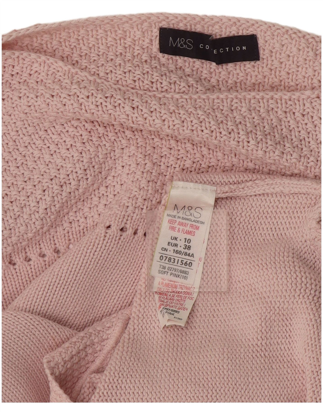 Marks & Spencer Damen-Pullover in Übergröße mit U-Boot-Ausschnitt, Gr. 10, Größe S, Rosa