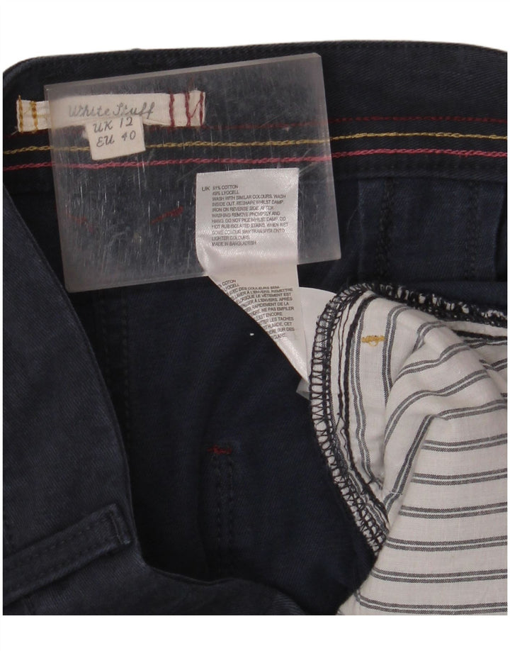 WHITE STUFF Kurz geschnittene Damenhose UK 12 M W32 L25 Marineblau