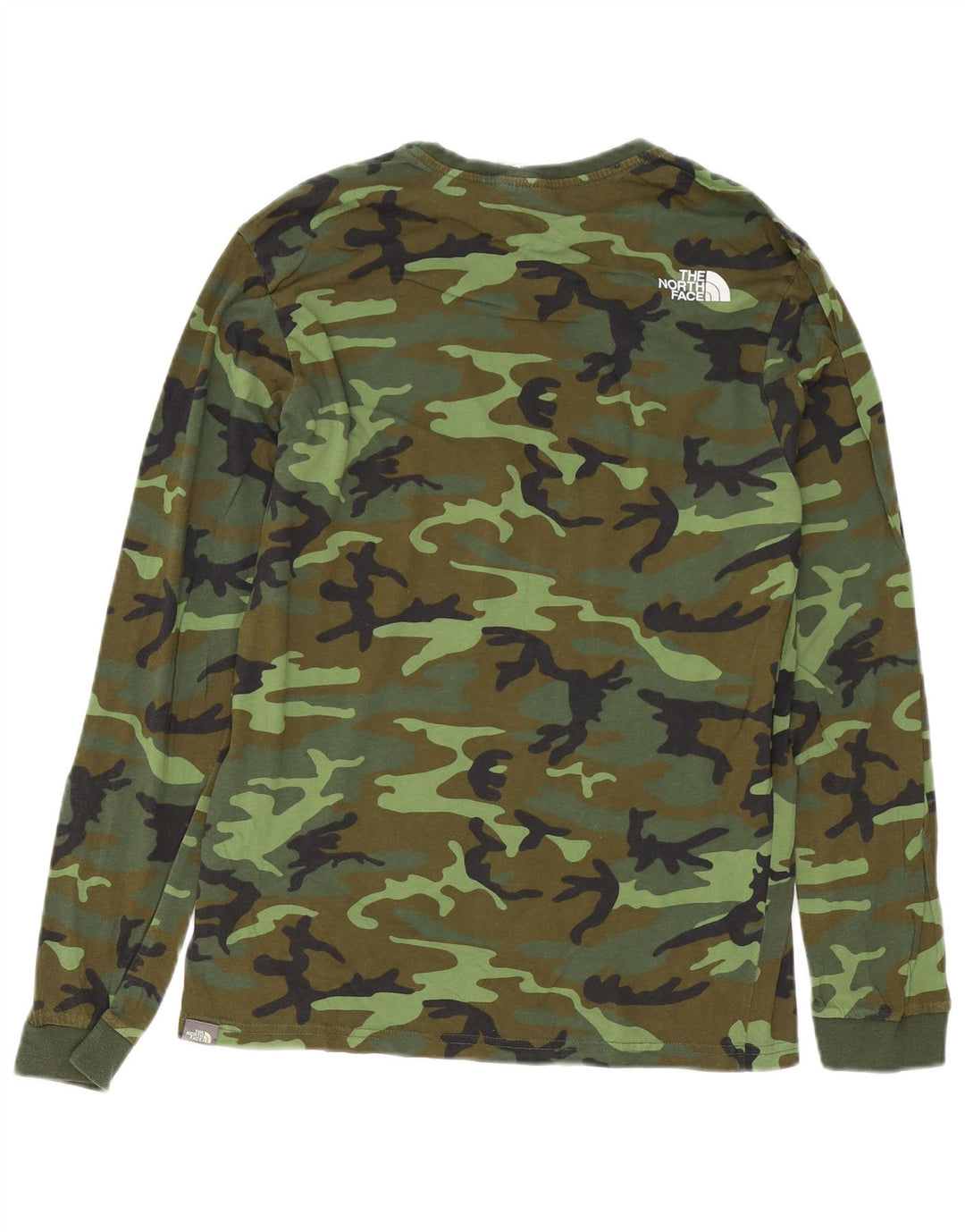 The North Face Herren-Oberteil, langärmelig, klein, grün, Camouflage-Baumwolle