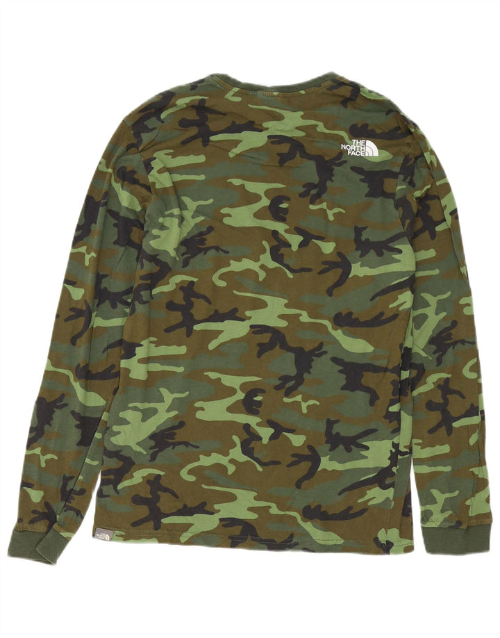 The North Face Herren-Oberteil, langärmelig, klein, grün, Camouflage-Baumwolle