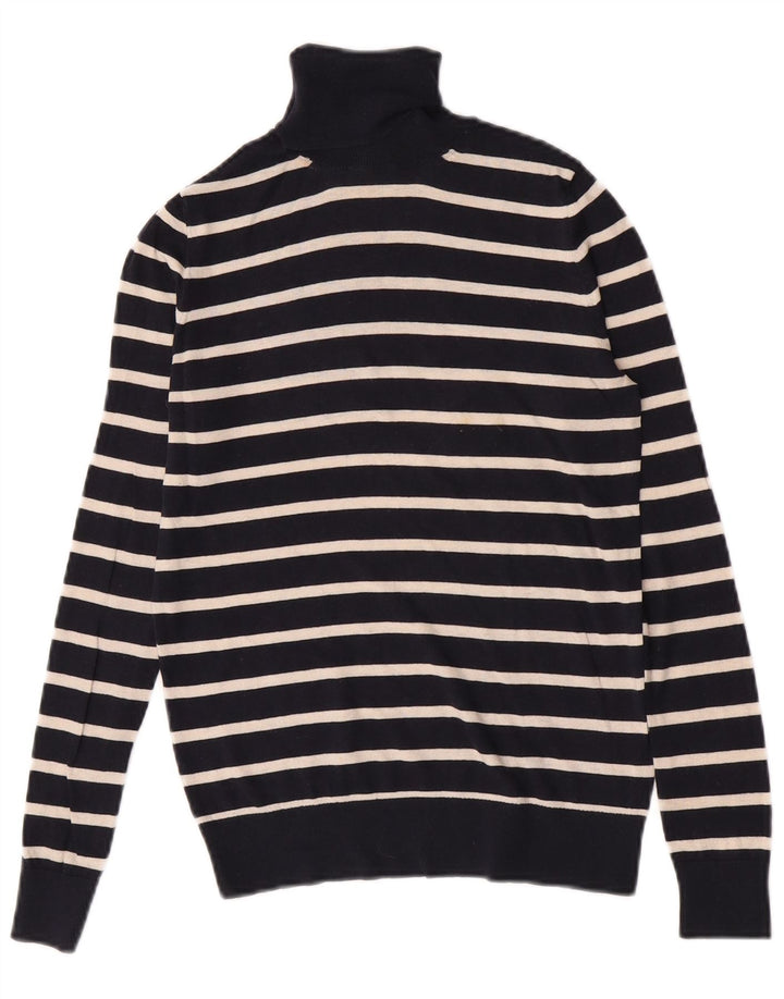Massimo Dutti Damen-Pullover mit Rollkragen, Gr. 10, Größe S, Marineblau gestreift