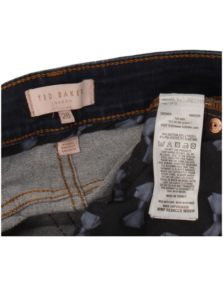 TED BAKER Damen Skinny Jeans W28 L27 Marineblaue Baumwolle