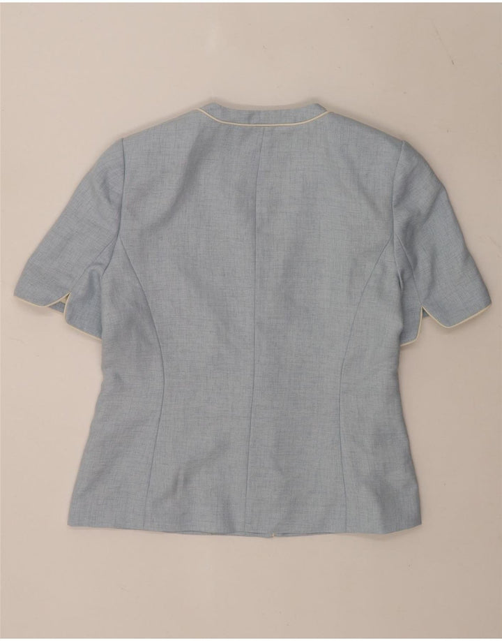 Jacques Vert Damen-Blazer mit 1 Knopf, kurzärmelig, Gr. 14, Blau