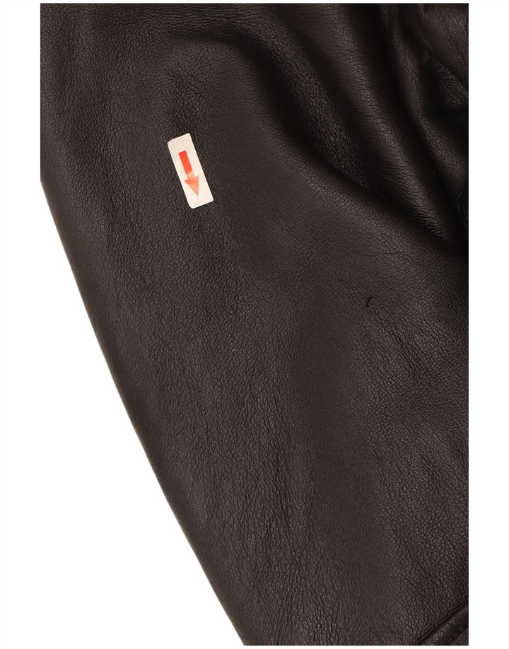 Vintage Herren Shearling Overcoat IT 52 XL Schwarzer Shearling