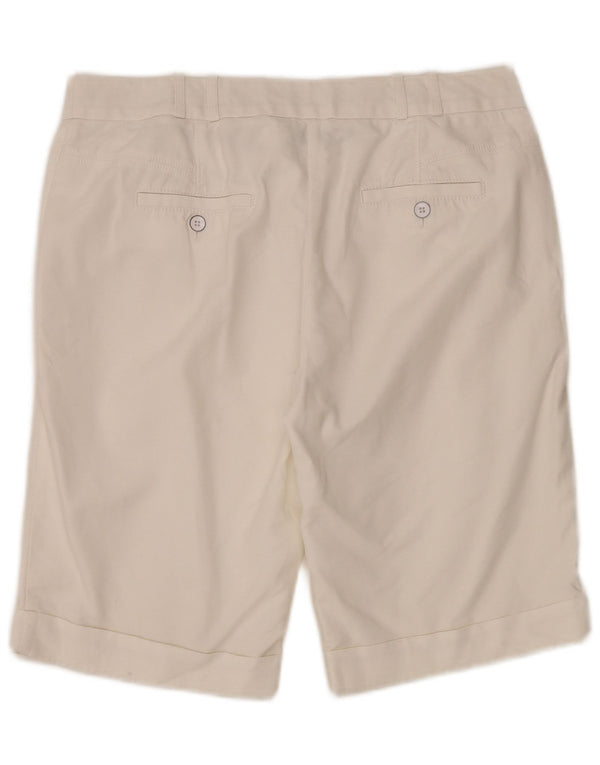 Marks & Spencer Damen Autograph Chinoshorts UK 14 Large W32 Weiße Baumwolle