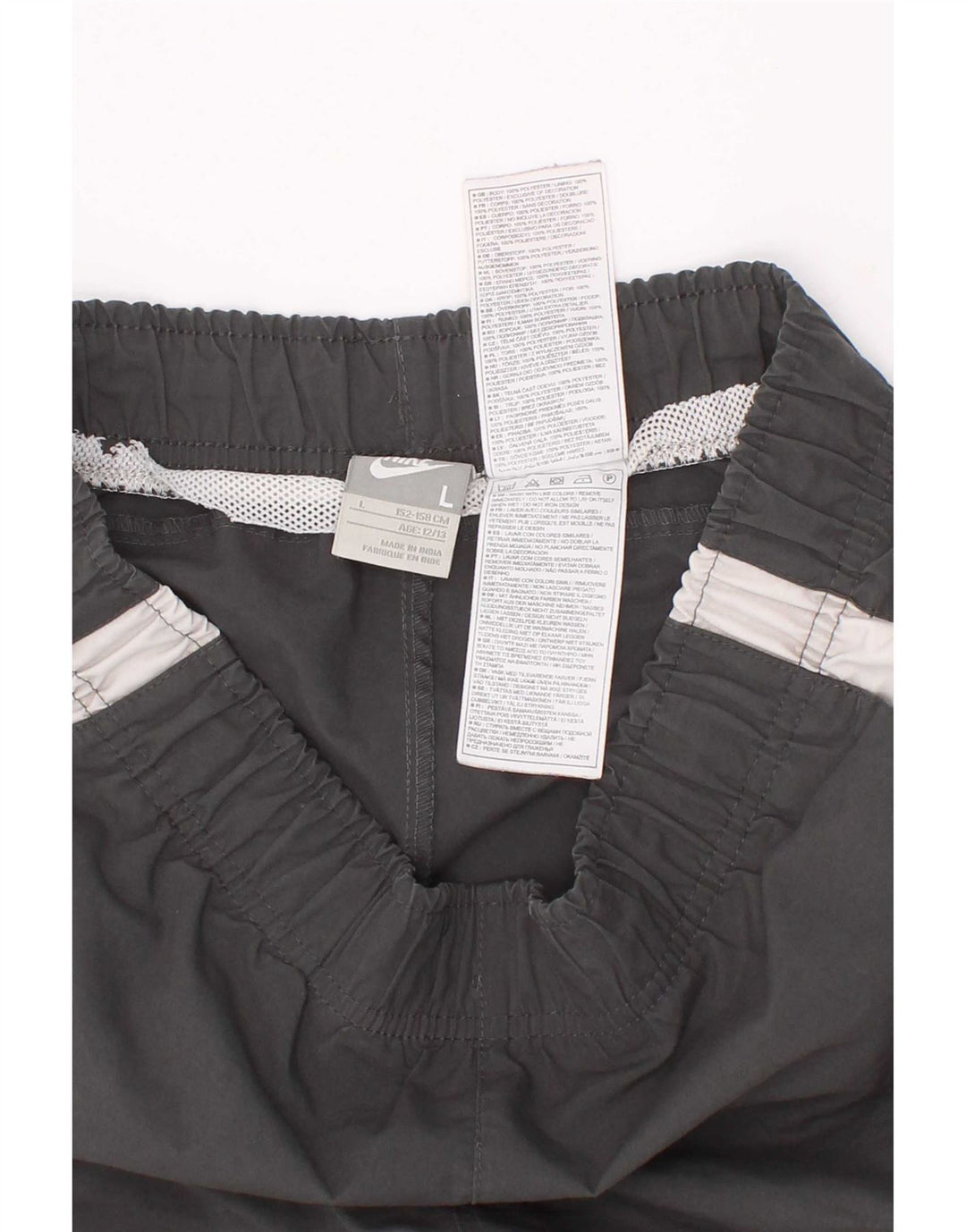 Nike Sportshorts für Jungen, 12–13 Jahre, groß, graues Colourblock-Polyester