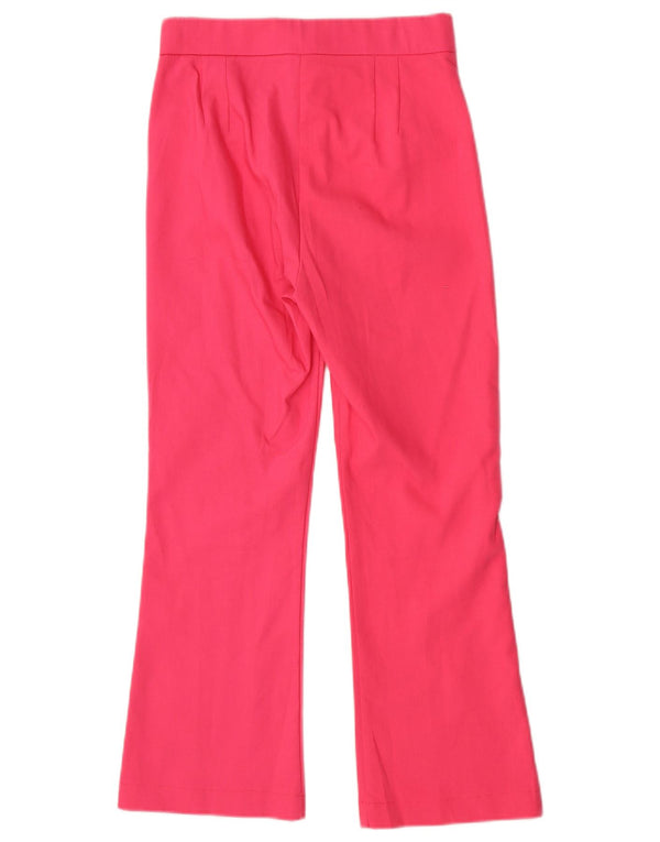 Zara Damen Bootcut-Freizeithose mit hoher Taille, Größe S, W24, L24, Rosa, Baumwolle