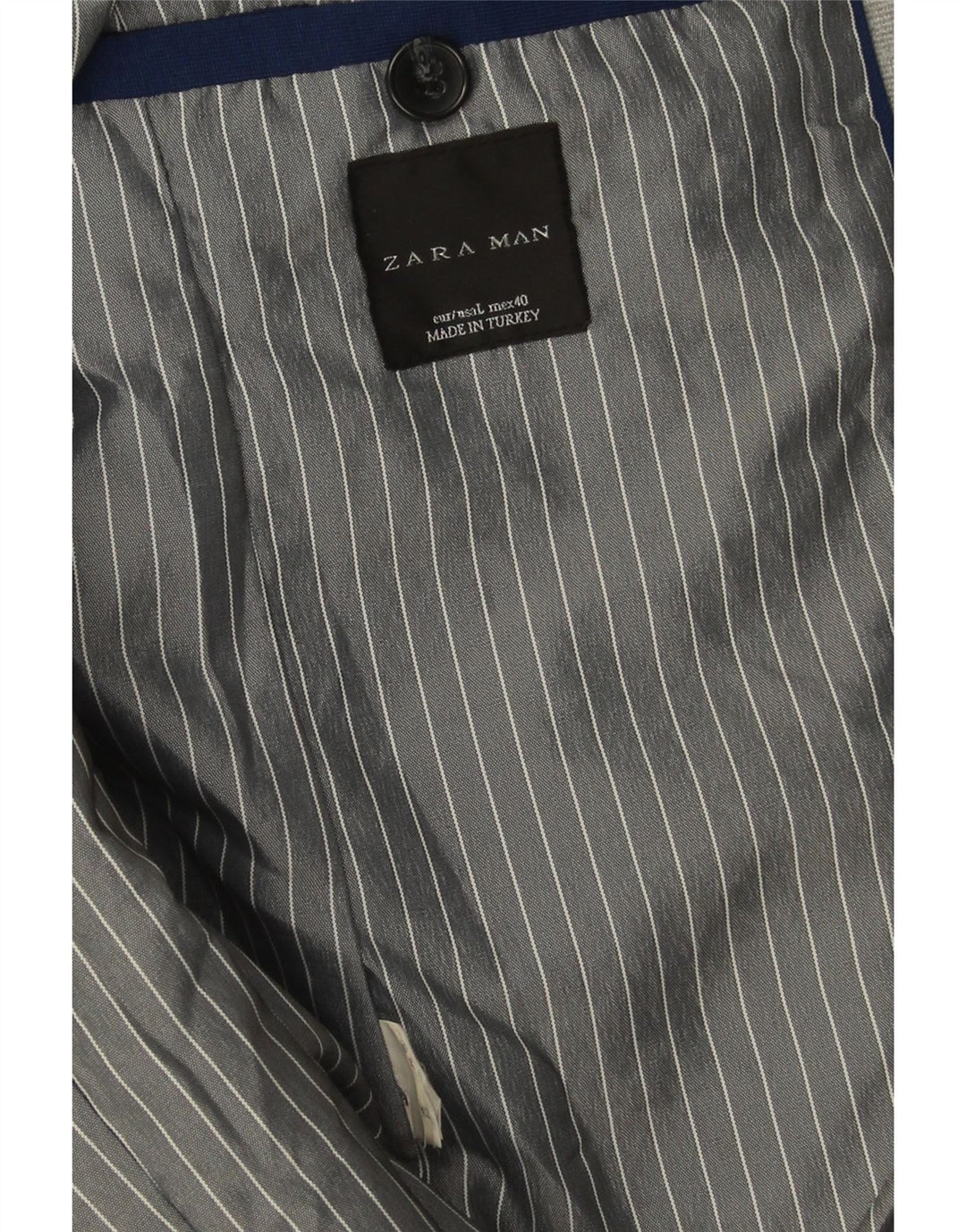 Zara Herren-Blazer mit 1 Knopf, Gr. 40, Grau