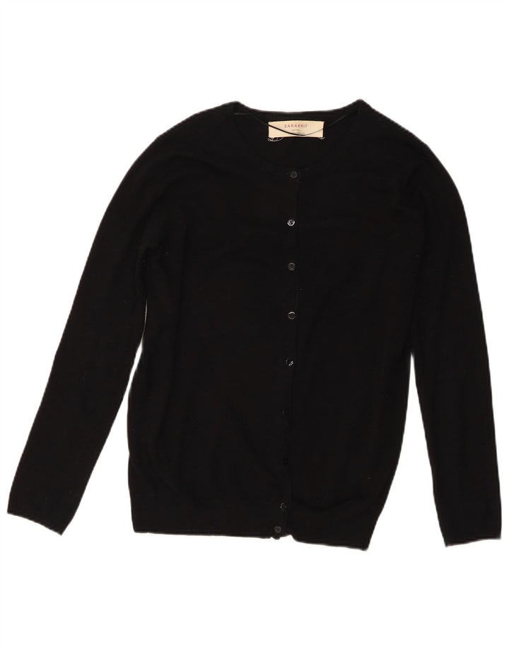 Zara Damen Strickjacke UK 12 Medium Schwarz