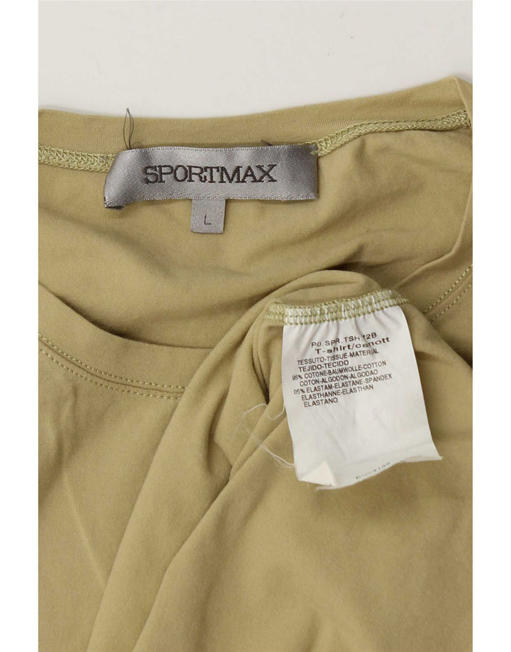 Sportmax Damen Weste Top UK 14 Large Khaki Baumwolle