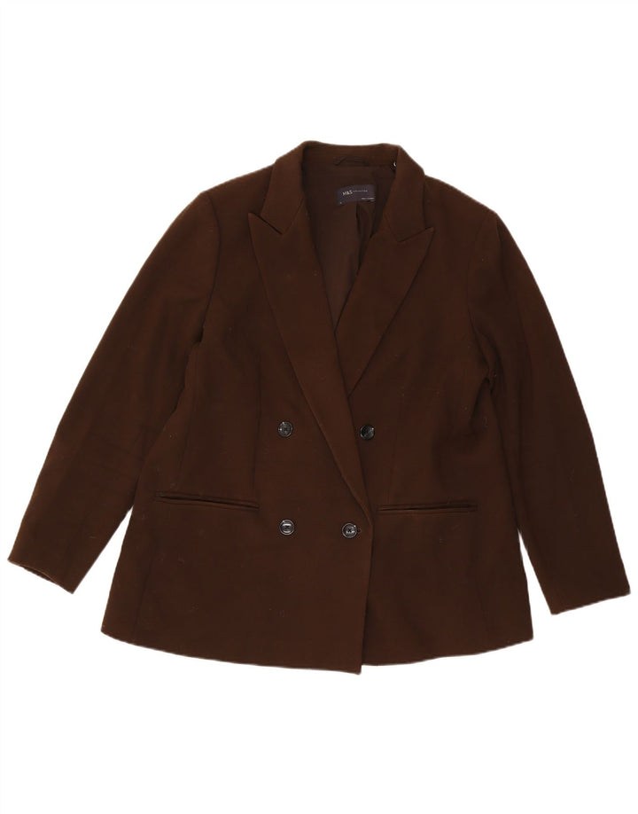Marks & Spencer Zweireihiger Damen-Blazer, Gr. 40, Braun