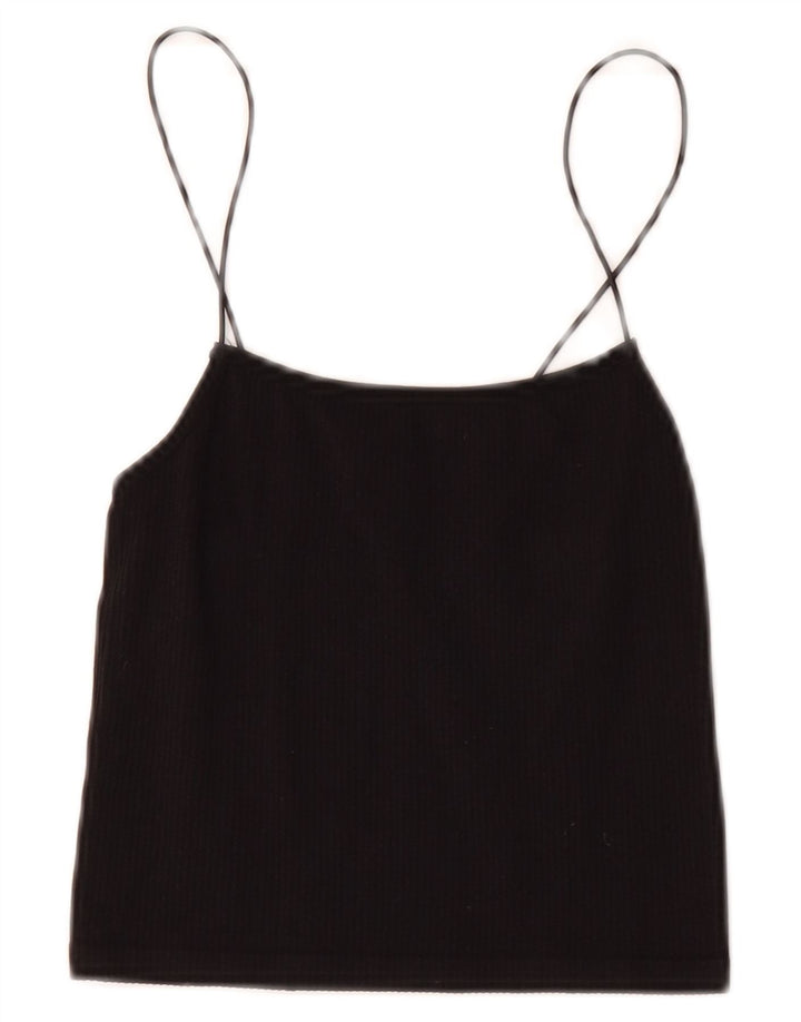 Zara Damen Crop Top UK 6 XS Schwarz