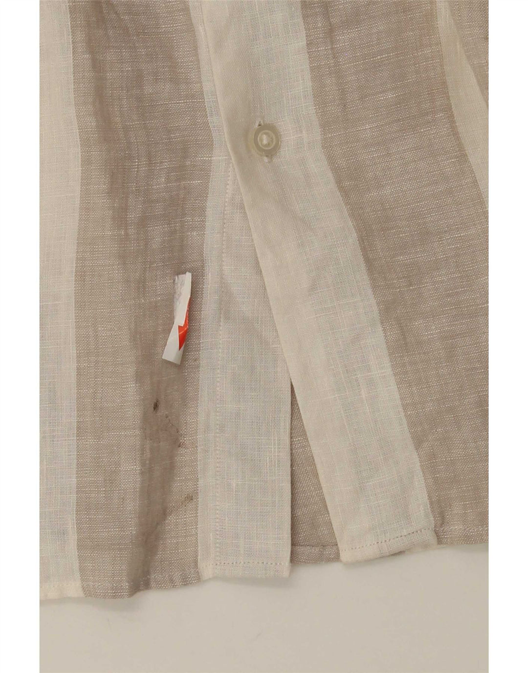 Massimo Dutti Herrenhemd Mittelbeige gestreiftes Leinen