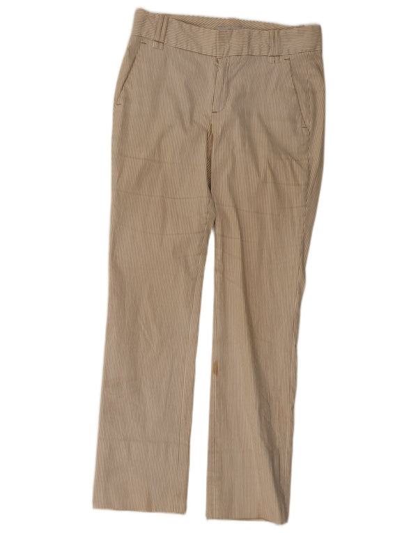 Zara Damen Slim Chino-Hose EU 36 XS W26 L29 Beige Nadelstreifen