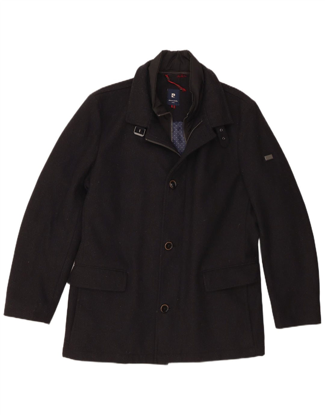 Pierre Cardin Herren-Windbreaker-Mantel IT 50, große marineblaue Wolle