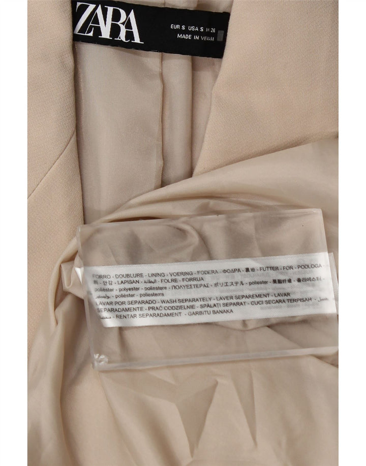 Zweireihiger Blazer für Damen von ZARA, Gr. 10, Größe S, Beige, Polyester