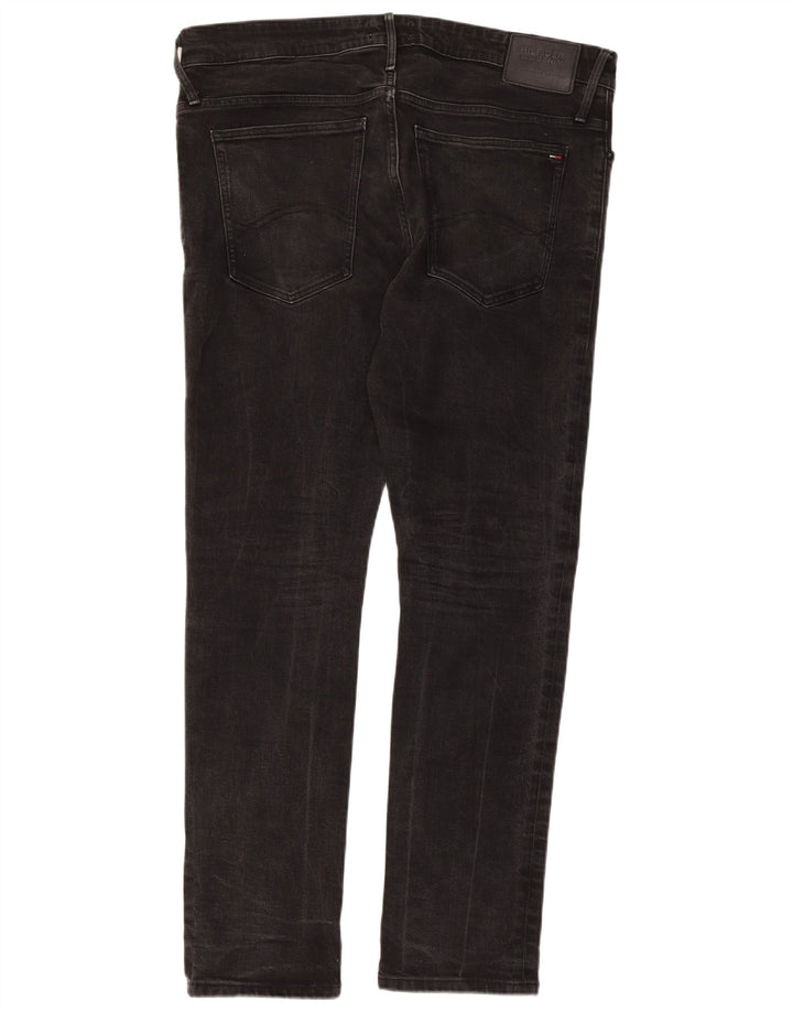 TOMMY HILFIGER Herren Skinny Jeans W38 L32 Schwarze Baumwolle
