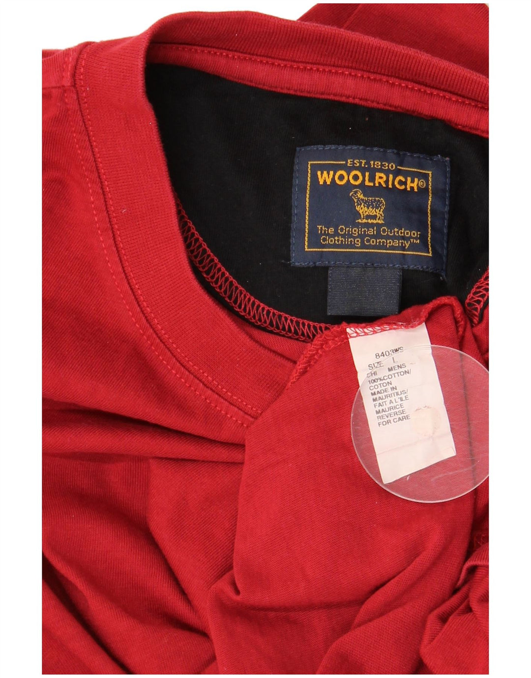 Woolrich Herren-Oberteil, 3/4-Ärmel, groß, rote Baumwolle