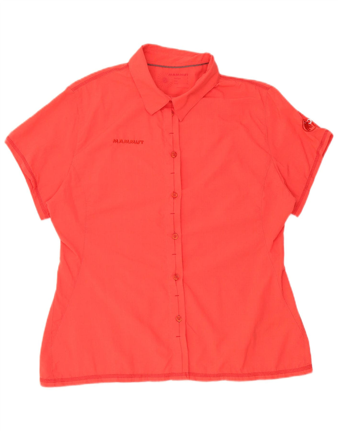 Mammut Womens Graphic Short Sleeve Shirt UK 14 Large Red Polyamid