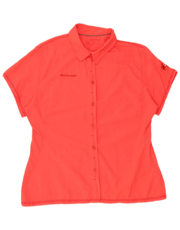 Mammut Womens Graphic Short Sleeve Shirt UK 14 Large Red Polyamid