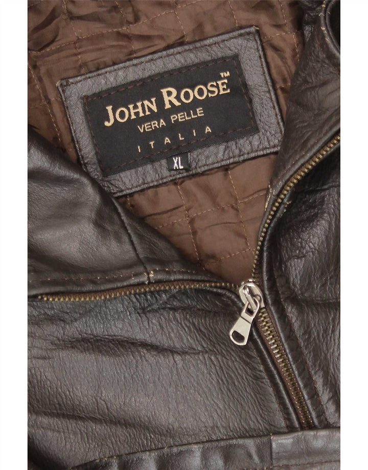 John Roose Herren Lederjacke UK 42 XL Braun