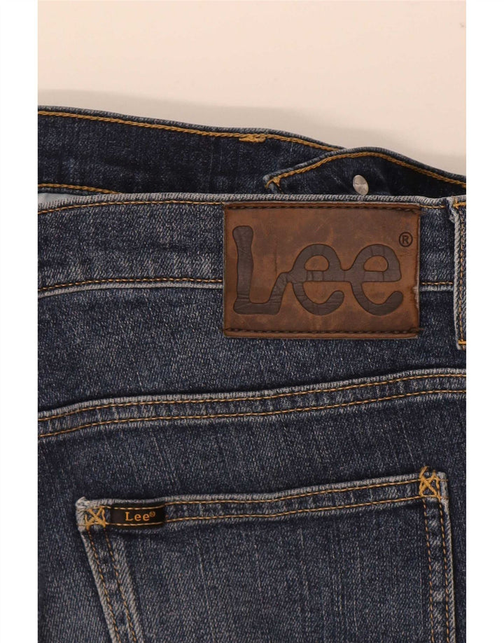 Lee Damen Powell Straight Jeans W28 L32 Marineblau Baumwolle