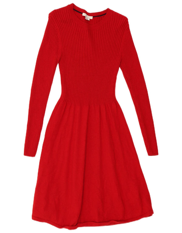 Boden Langarm-Pulloverkleid für Damen, UK 10, Größe S, rote Viskose