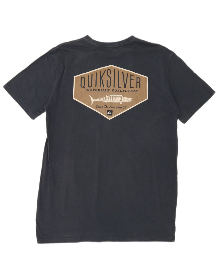 Quiksilver Herren-T-Shirt mit normaler Passform, Grafik, Größe L, Marineblau, Baumwolle
