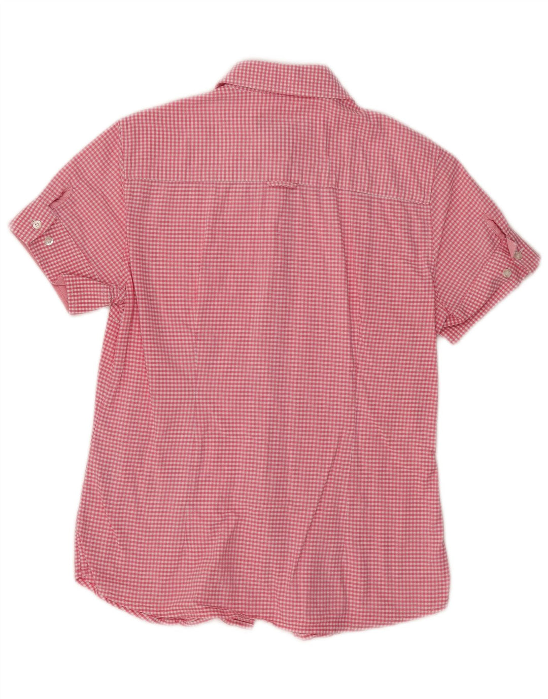 Gant Womens Short Sleeve Shirt UK 12 Medium Pink Gingham Cotton