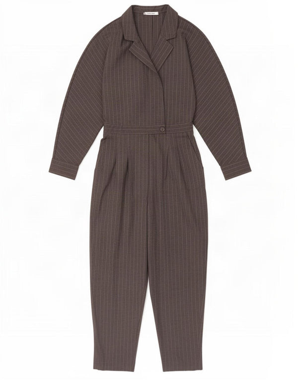 Zara Damen-Overall mit langen Ärmeln, Gr. 6, XS, grauer Nadelstreifen