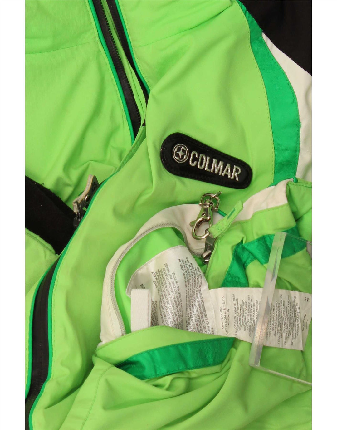Colmar Damen-Skijacke mit Kapuze, übergroß, Größe 40, XS, Grün, Farbblock