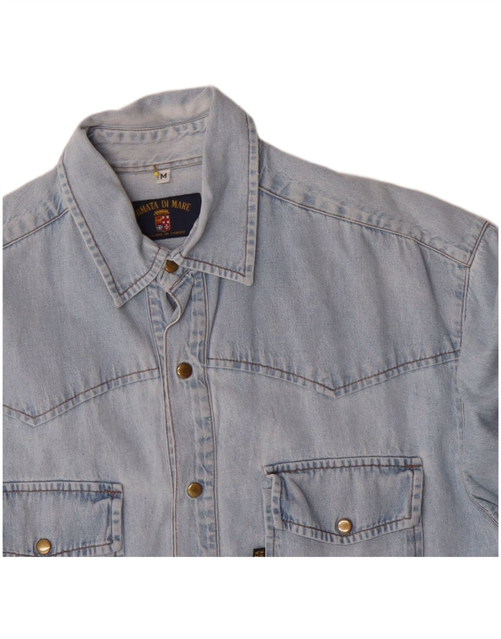 Armata Di Mare Herren Jeanshemd mittelblaue Baumwolle