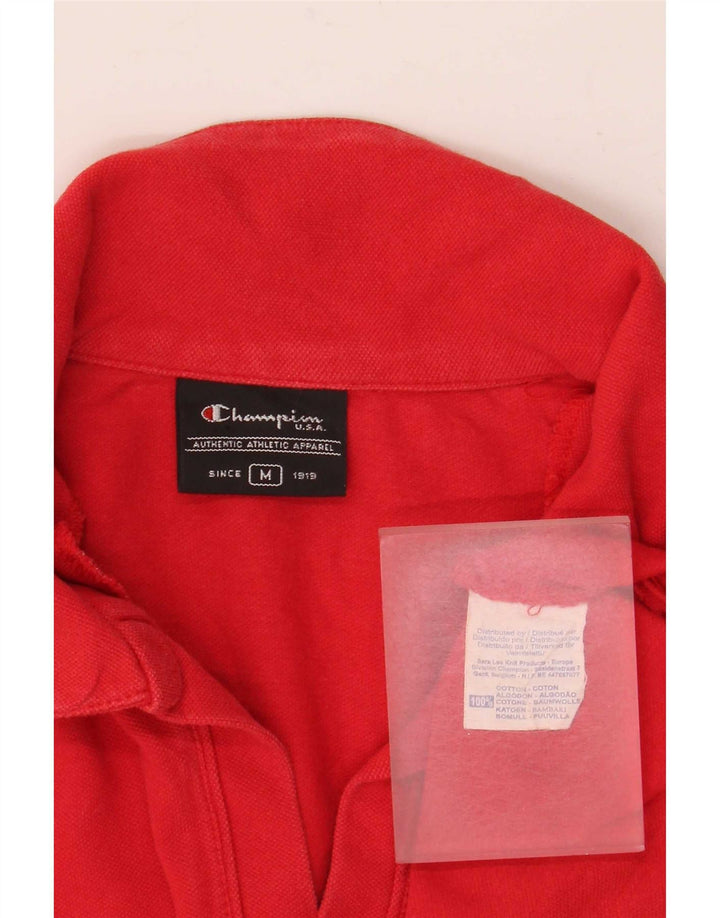 Champion Damen Crop Poloshirt UK 14 Mittelrote Baumwolle
