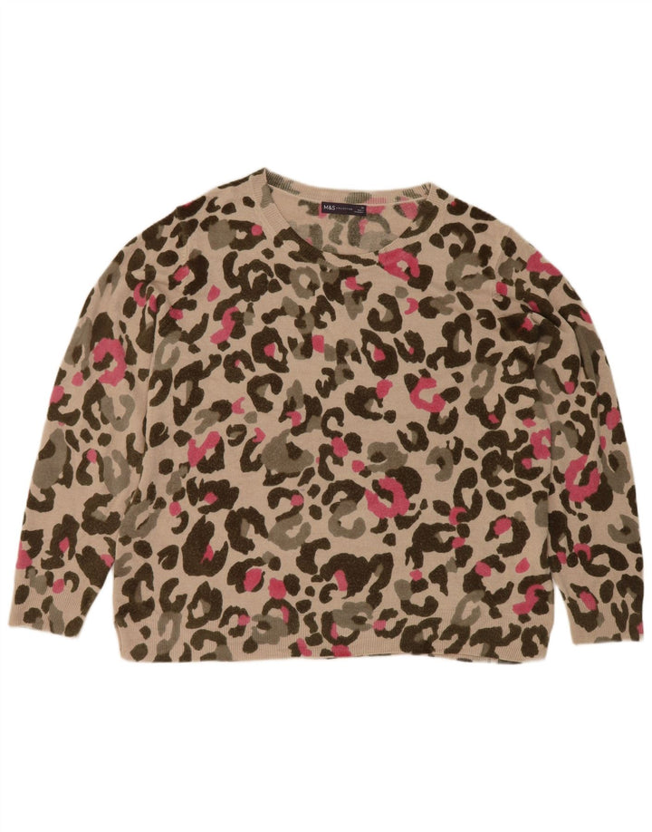Marks & Spencer Damen-Pullover mit abstraktem Muster und U-Boot-Ausschnitt, UK 20 2XL