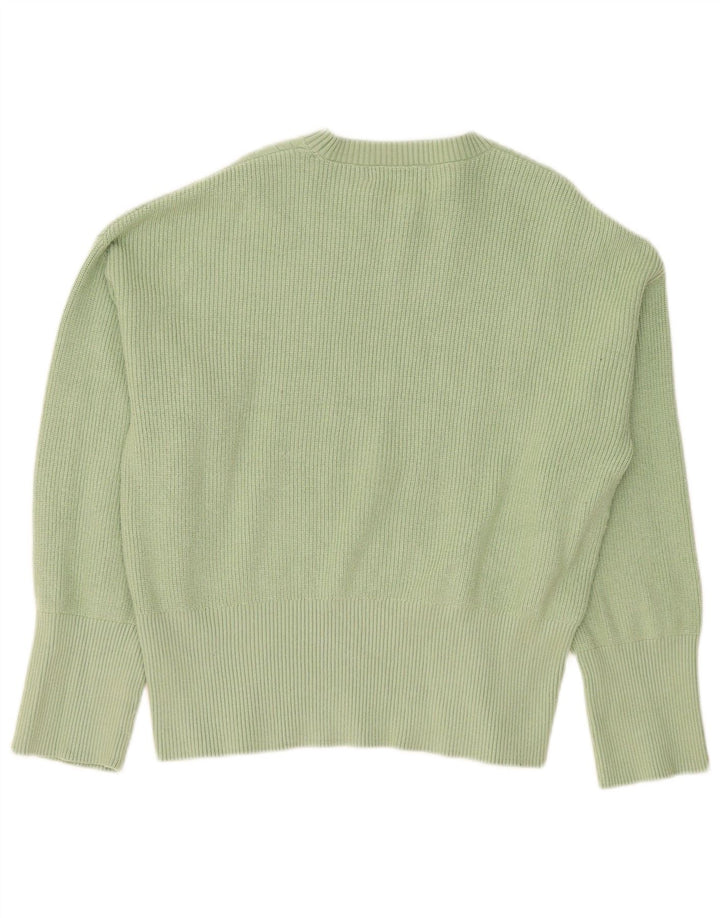 Marks & Spencer Damen-Pullover mit Rundhalsausschnitt, Gr. 14, mittelgrüne Viskose