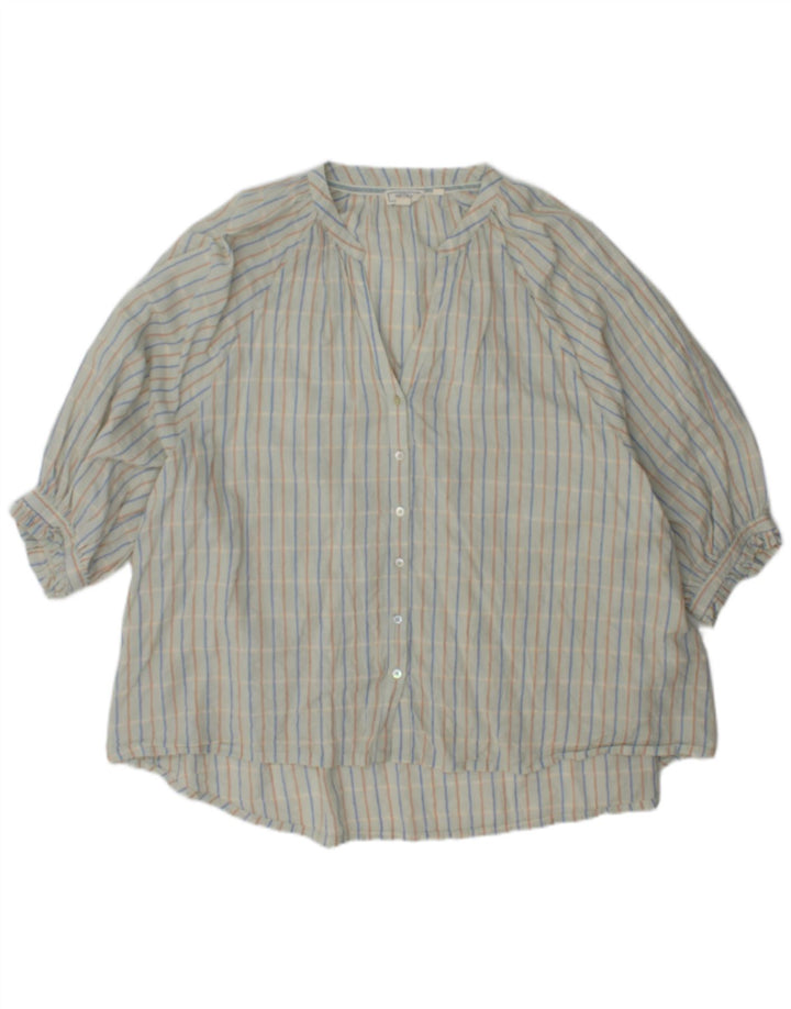 Fat Face Damen-Hemdbluse mit 3/4-Ärmeln, übergroß, Gr. 40, groß, blau kariert