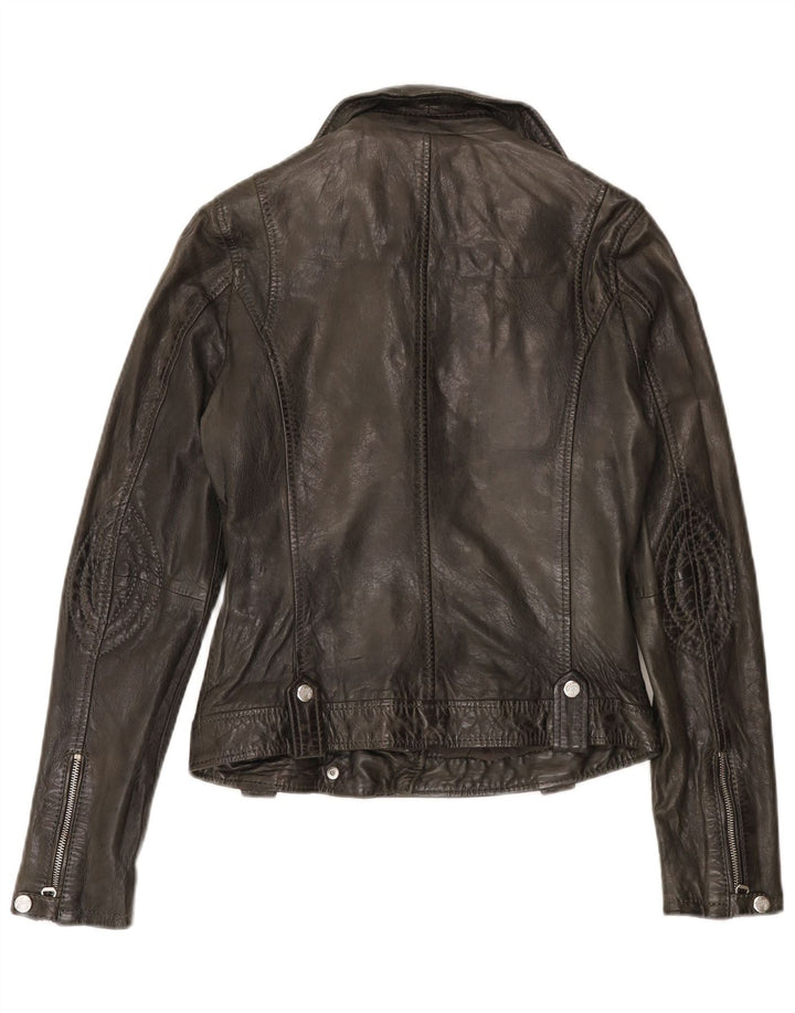 Gipsy Damen Leder Bikerjacke UK 6 XS Schwarz