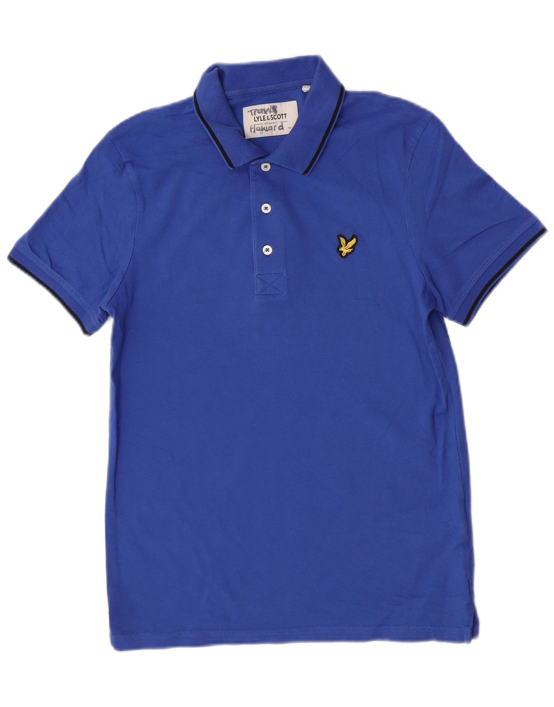 Lyle & Scott Herren-Poloshirt, kleine blaue Baumwolle