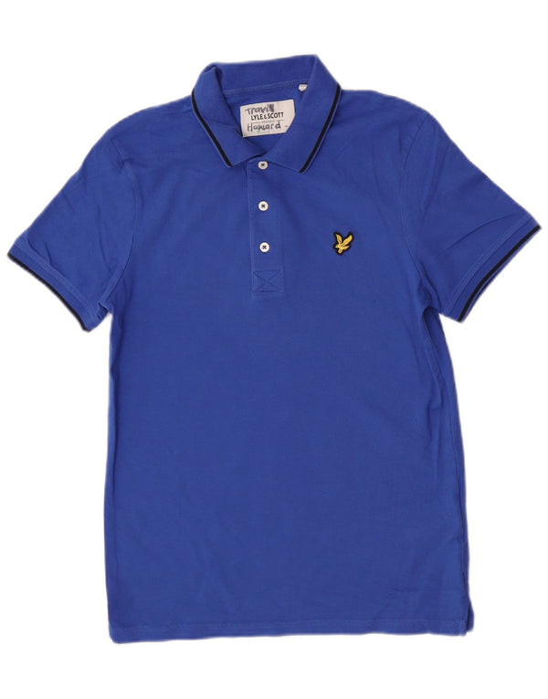 Lyle & Scott Herren-Poloshirt, kleine blaue Baumwolle