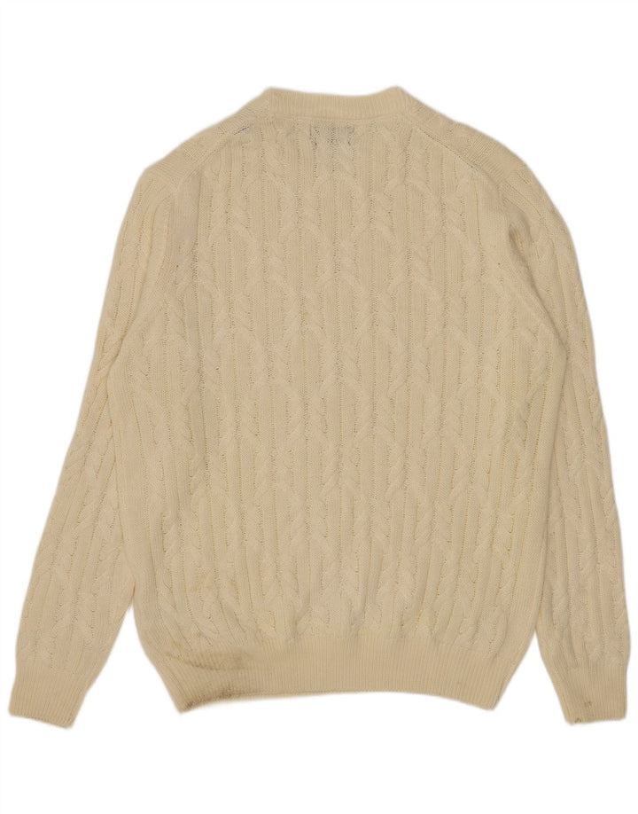 Sonny Bono Herren-Pullover mit Rundhalsausschnitt, XL, cremefarbenes Polyester