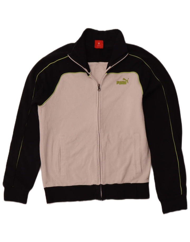 PUMA Herren-Trainingsanzug-Top-Jacke, Mittelweiß, Farbblock