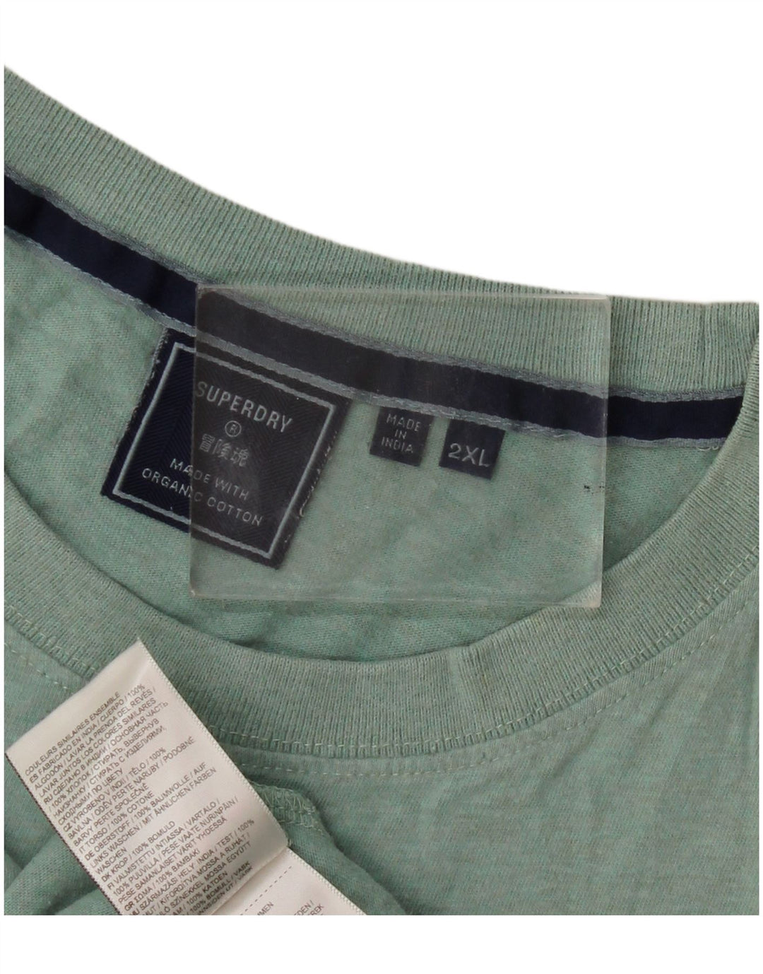 Superdry Herren T-Shirt Top 2XL Grüne Baumwolle