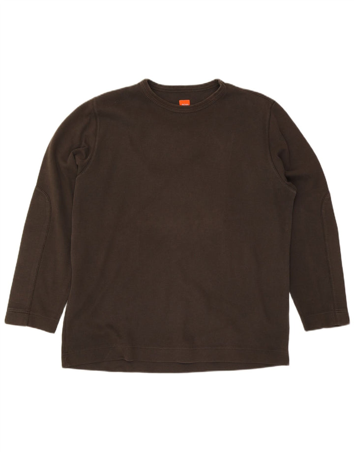Hugo Boss Herren Top Langarm 2XL Khaki Baumwolle
