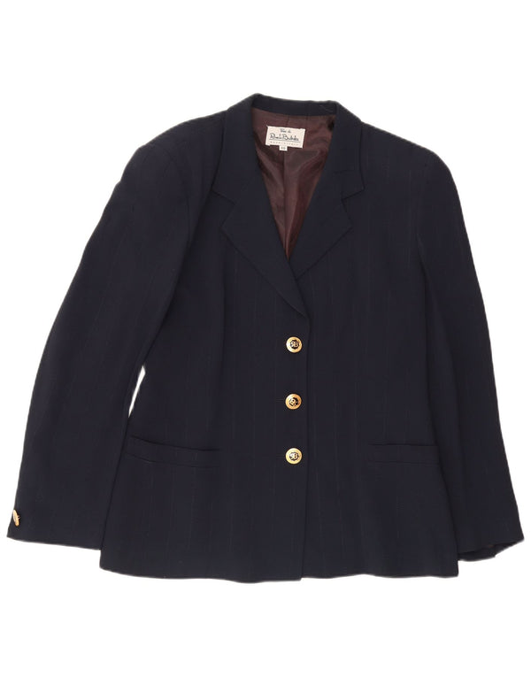 Renato Balestra Womens 3 Button Blazer Jacket IT 48 XL Navy Blue Acetate