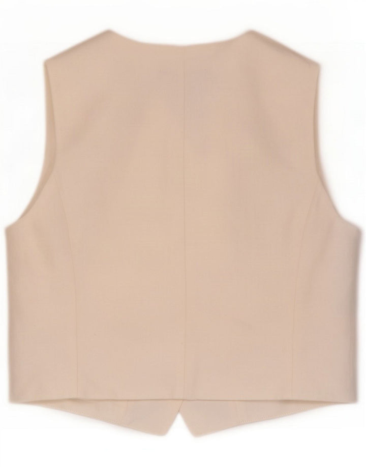 Massimo Dutti Damen Weste UK 12 Mittelweiße Baumwolle