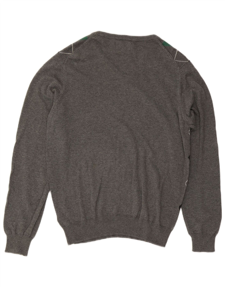 Marks & Spencer Herren Blauer Harbor-Pullover mit V-Ausschnitt Mittelgrau