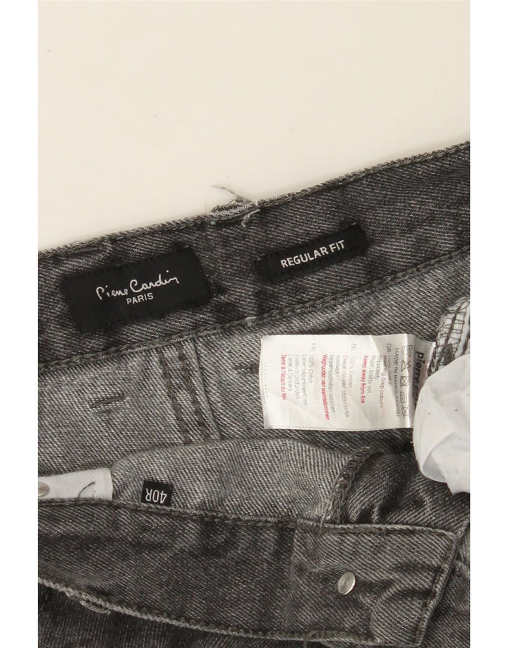 PIERRE CARDIN Herren-Jeans mit normaler Passform, gerade Passform, W40 L30, graue Baumwolle
